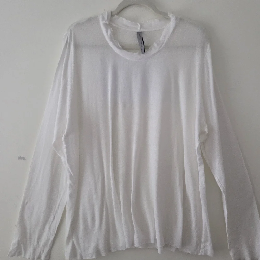 Cynthia Ashby White Thin Cotton Knit Top XL (Box3) - Picture 2 of 6